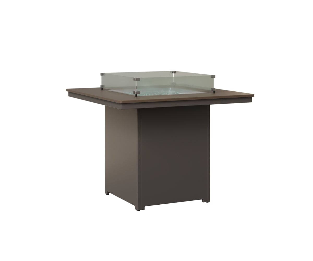 Numa 47" Sq Fire Table Counter Rockwood Outdoor Furniture Hammered Top: Bronze MGP Graphite 