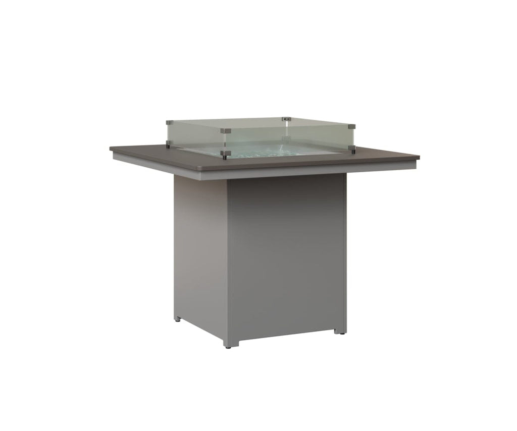 Numa 47" Sq Fire Table Counter Rockwood Outdoor Furniture MGP Graphite MGP Fog 