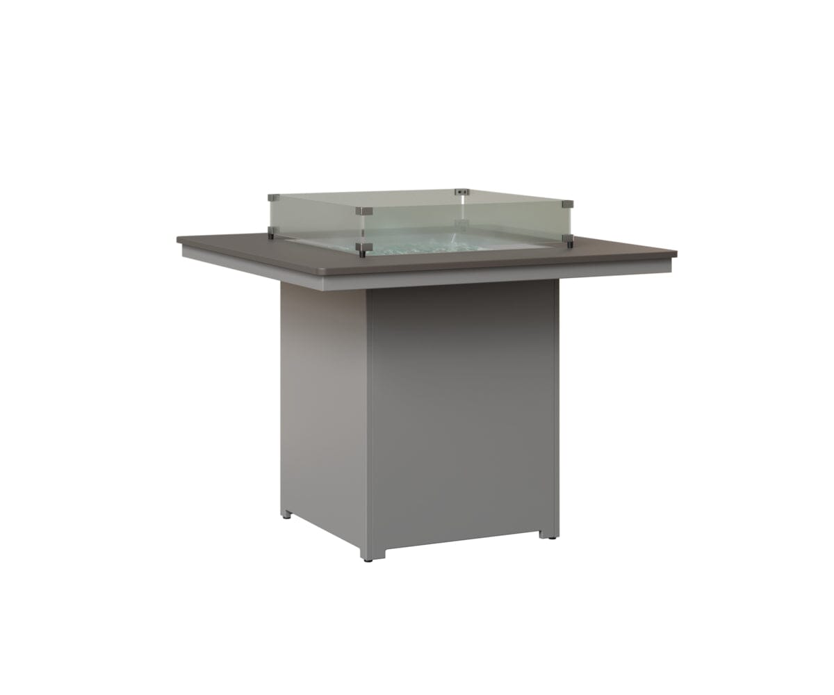 Numa 47" Sq Fire Table Counter Rockwood Outdoor Furniture MGP Graphite MGP Fog 