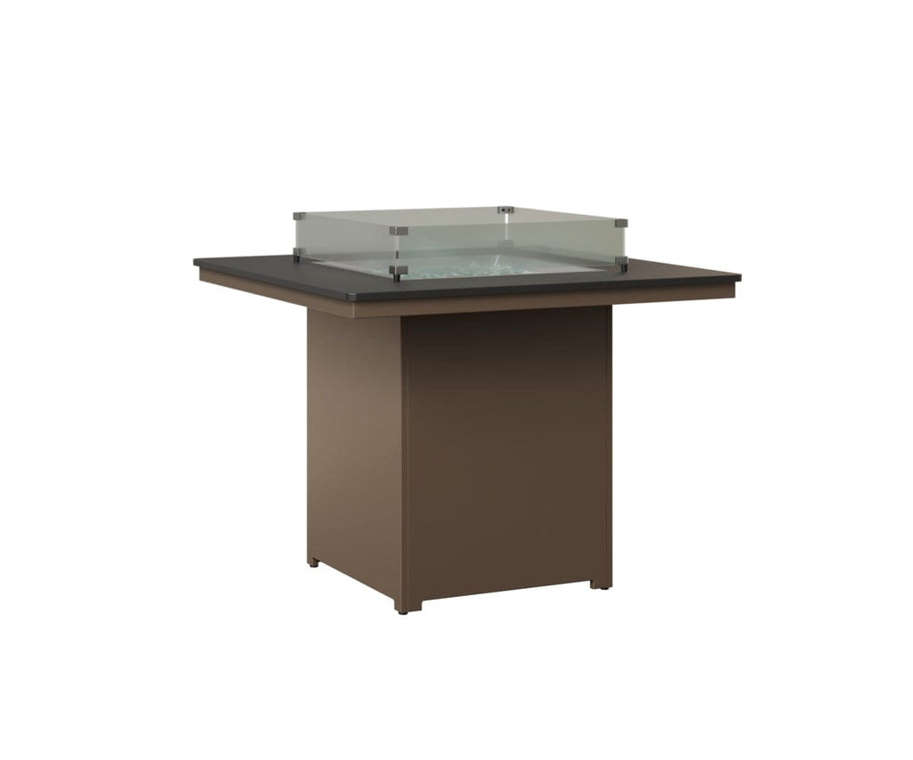 Numa 47" Sq Fire Table Counter Rockwood Outdoor Furniture MGP Black MGP Clay 