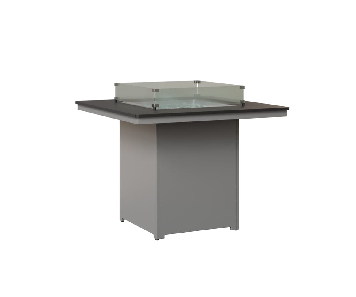 Numa 47" Sq Fire Table Counter Rockwood Outdoor Furniture MGP Black MGP Fog 