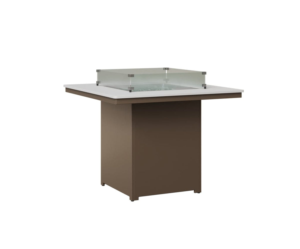 Numa 47" Sq Fire Table Counter Rockwood Outdoor Furniture MGP White MGP Clay 