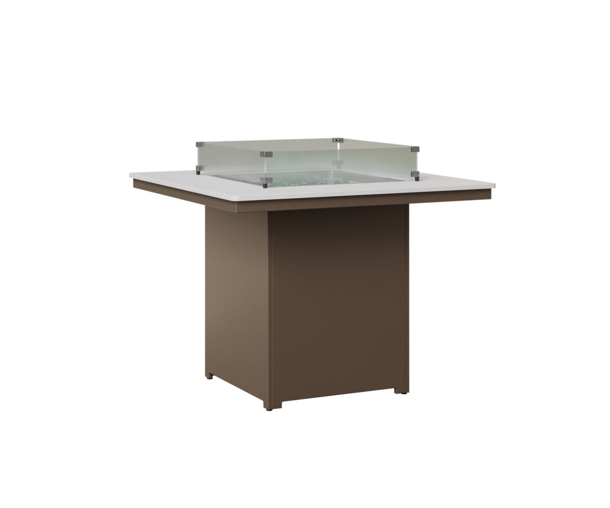 Numa 47" Sq Fire Table Counter Rockwood Outdoor Furniture MGP White MGP Clay 