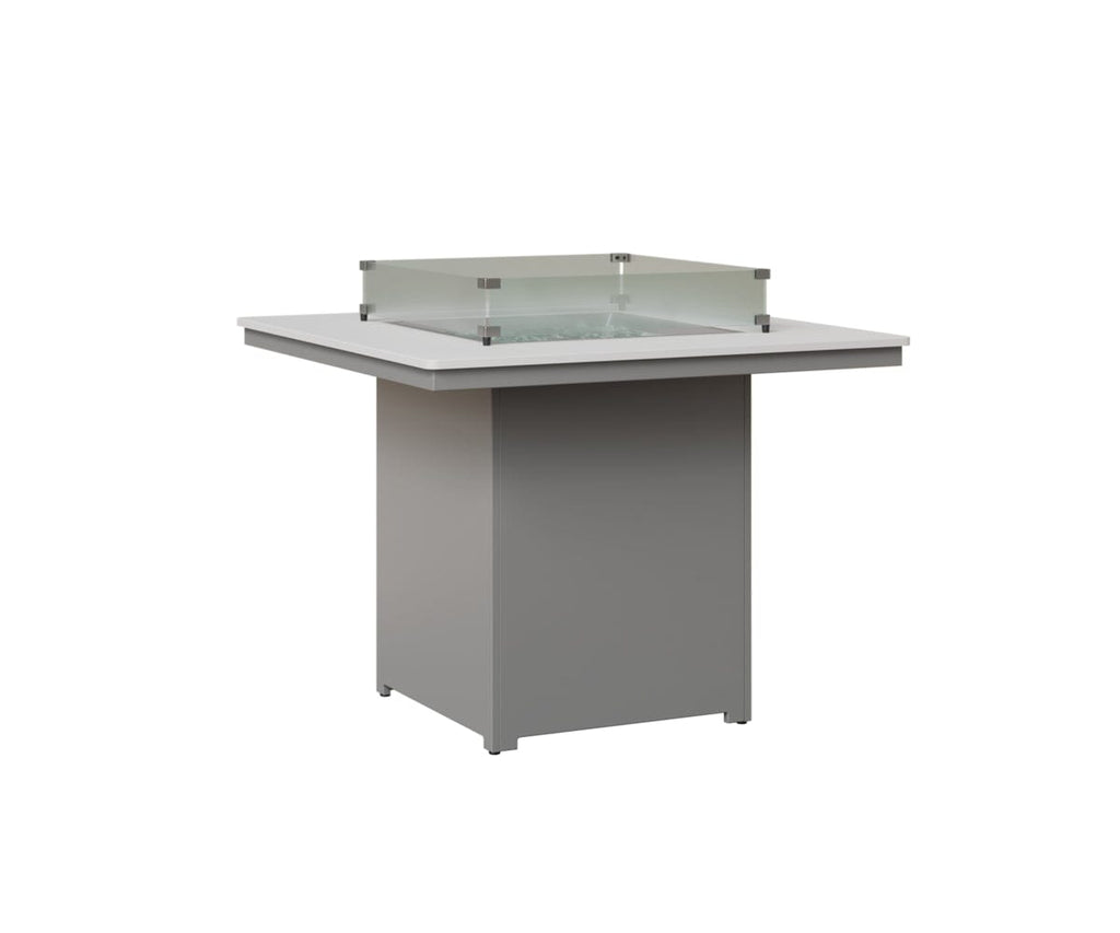 Numa 47" Sq Fire Table Counter Rockwood Outdoor Furniture MGP White MGP Fog 