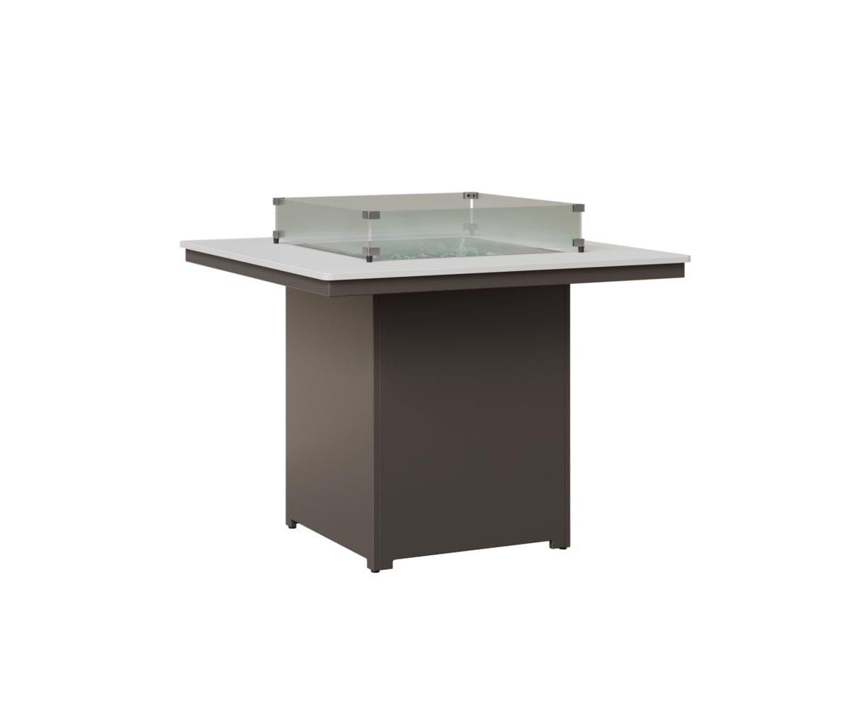 Numa 47" Sq Fire Table Counter Rockwood Outdoor Furniture MGP White MGP Graphite 
