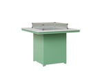 Numa 47" Sq Fire Table Counter Rockwood Outdoor Furniture MGP White MGP Mint 