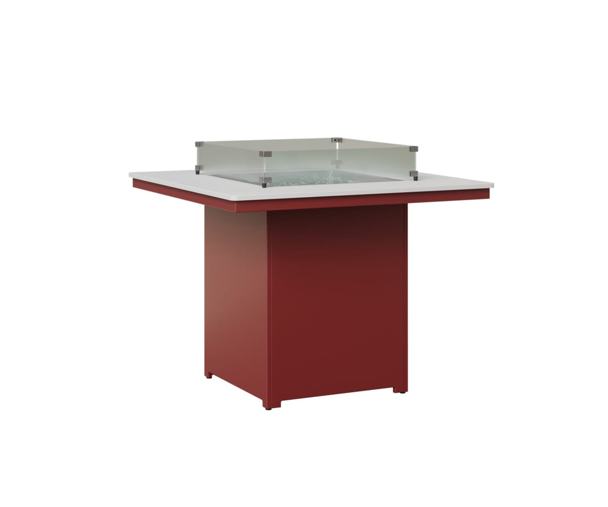 Numa 47" Sq Fire Table Counter Rockwood Outdoor Furniture MGP White MGP Red 