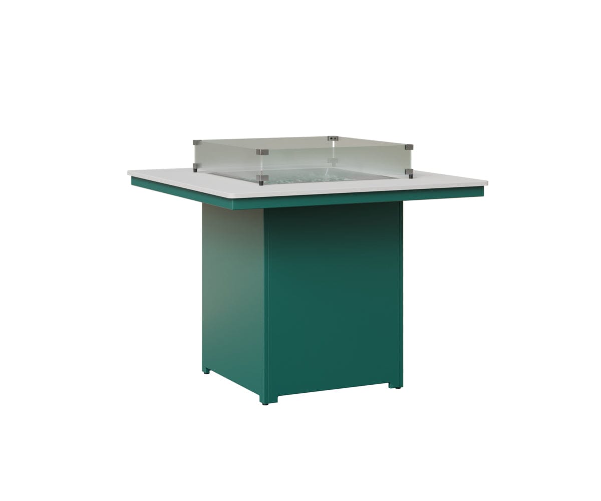 Numa 47" Sq Fire Table Counter Rockwood Outdoor Furniture MGP White MGP Teal 