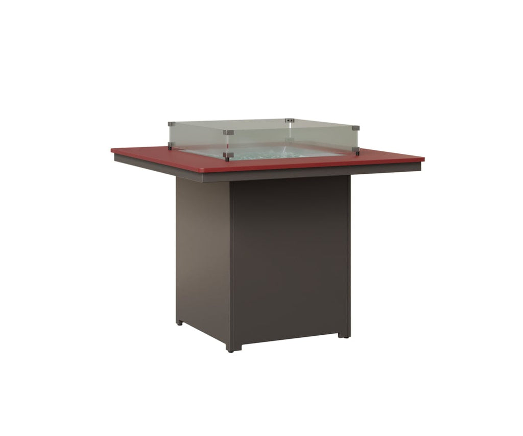Numa 47" Sq Fire Table Counter Rockwood Outdoor Furniture MGP Red MGP Graphite 