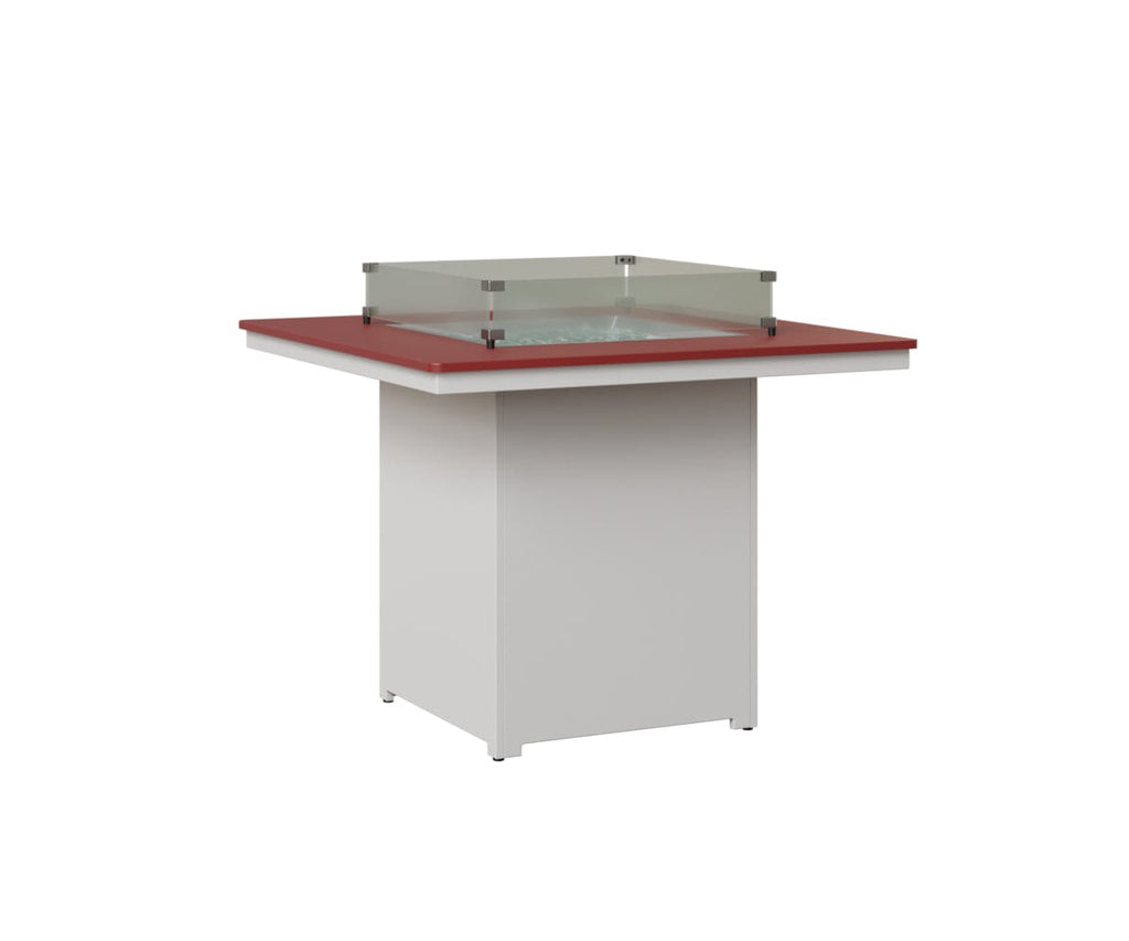 Numa 47" Sq Fire Table Counter Rockwood Outdoor Furniture MGP Red MGP White 