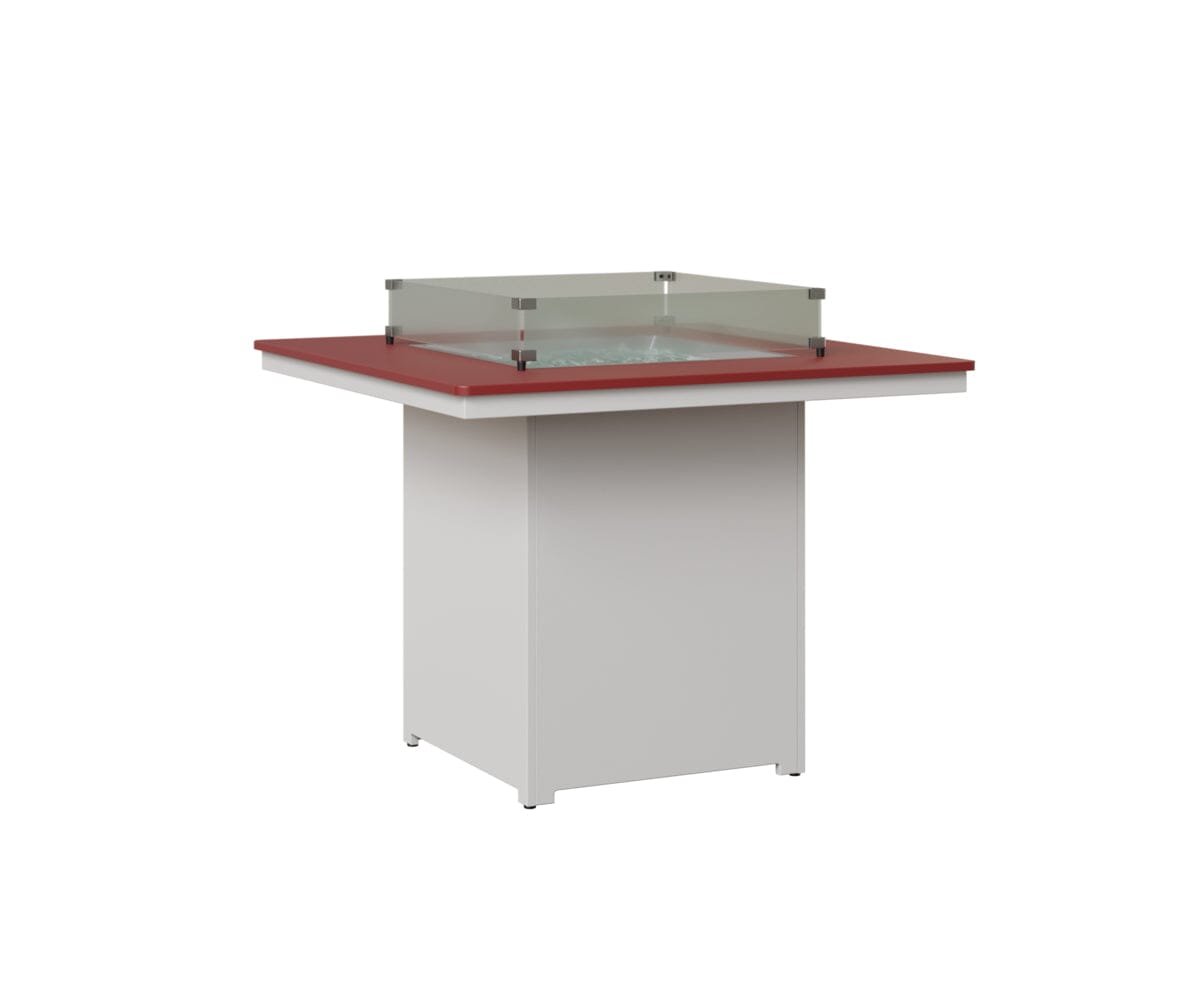 Numa 47" Sq Fire Table Counter Rockwood Outdoor Furniture MGP Red MGP White 