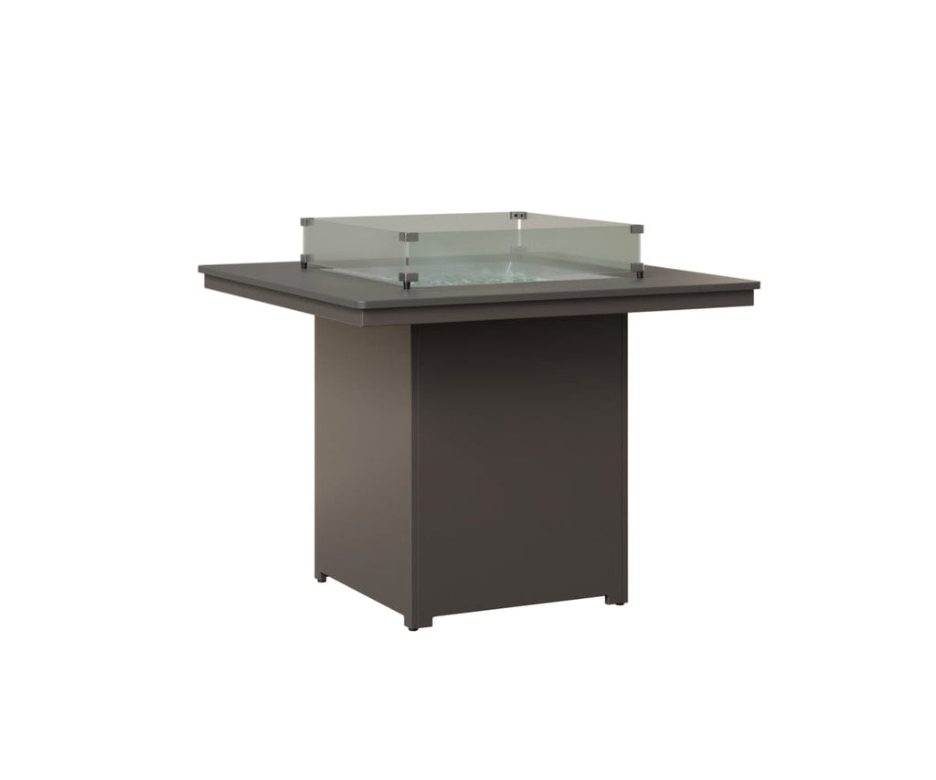 Numa 47" Sq Fire Table Counter Rockwood Outdoor Furniture Hammered Top: Stainless MGP Graphite 
