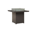 Numa 47" Sq Fire Table Counter Rockwood Outdoor Furniture Hammered Top: Stainless MGP Graphite 