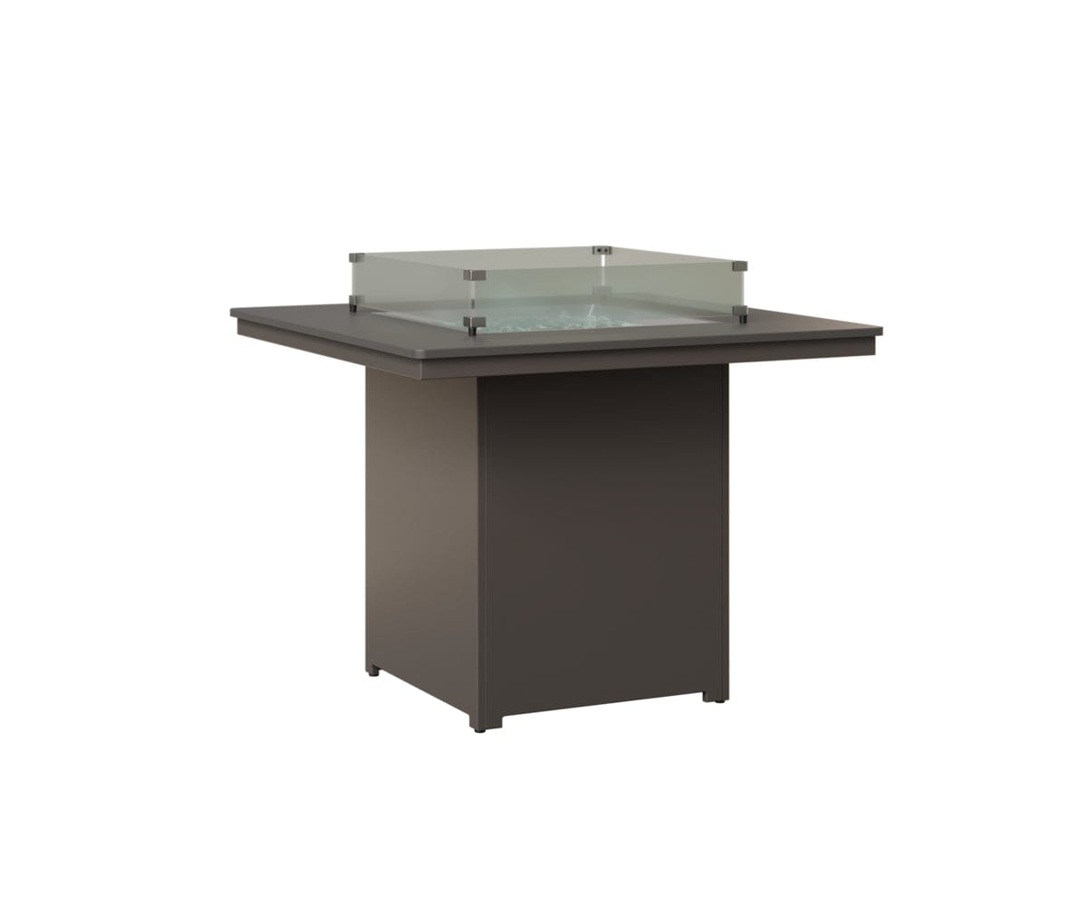 Numa 47" Sq Fire Table Counter Rockwood Outdoor Furniture Hammered Top: Stainless MGP Graphite 