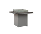 Numa 47" Sq Fire Table Counter Rockwood Outdoor Furniture Hammered Top: Stainless MGP Fog 