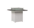 Numa 47" Sq Fire Table Counter Rockwood Outdoor Furniture Hammered Top: Stainless MGP White 