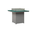 Numa 47" Sq Fire Table Counter Rockwood Outdoor Furniture MGP Teal MGP Fog 