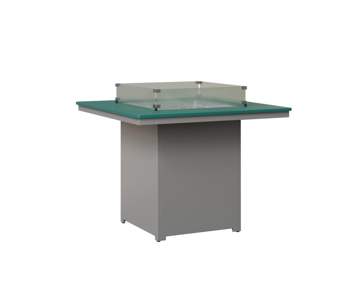 Numa 47" Sq Fire Table Counter Rockwood Outdoor Furniture MGP Teal MGP Fog 