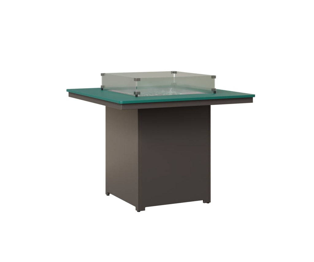 Numa 47" Sq Fire Table Counter Rockwood Outdoor Furniture MGP Teal MGP Graphite 