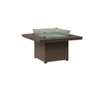 Numa 47" Sq Fire Pit Rockwood Outdoor Furniture Hammered Top: Bronze MGP Clay 