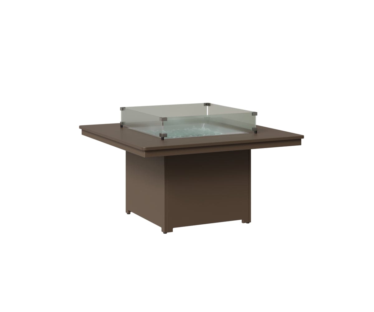 Numa 47" Sq Fire Pit Rockwood Outdoor Furniture Hammered Top: Bronze MGP Clay 