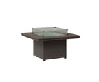Numa 47" Sq Fire Pit Rockwood Outdoor Furniture Hammered Top: Bronze MGP Graphite 