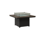 Numa 47" Sq Fire Pit Rockwood Outdoor Furniture Hammered Top: Bronze MGP Black 