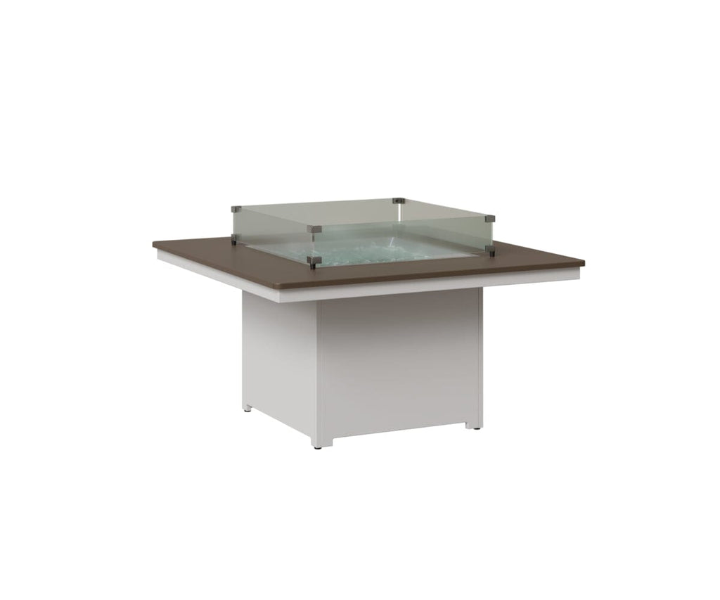 Numa 47" Sq Fire Pit Rockwood Outdoor Furniture Hammered Top: Bronze MGP White 