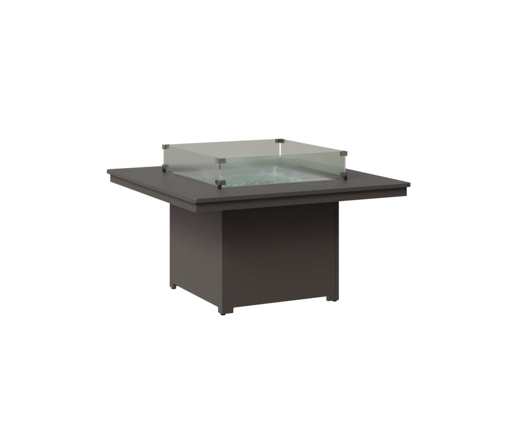 Numa 47" Sq Fire Pit Rockwood Outdoor Furniture Hammered Top: Stainless MGP Graphite 