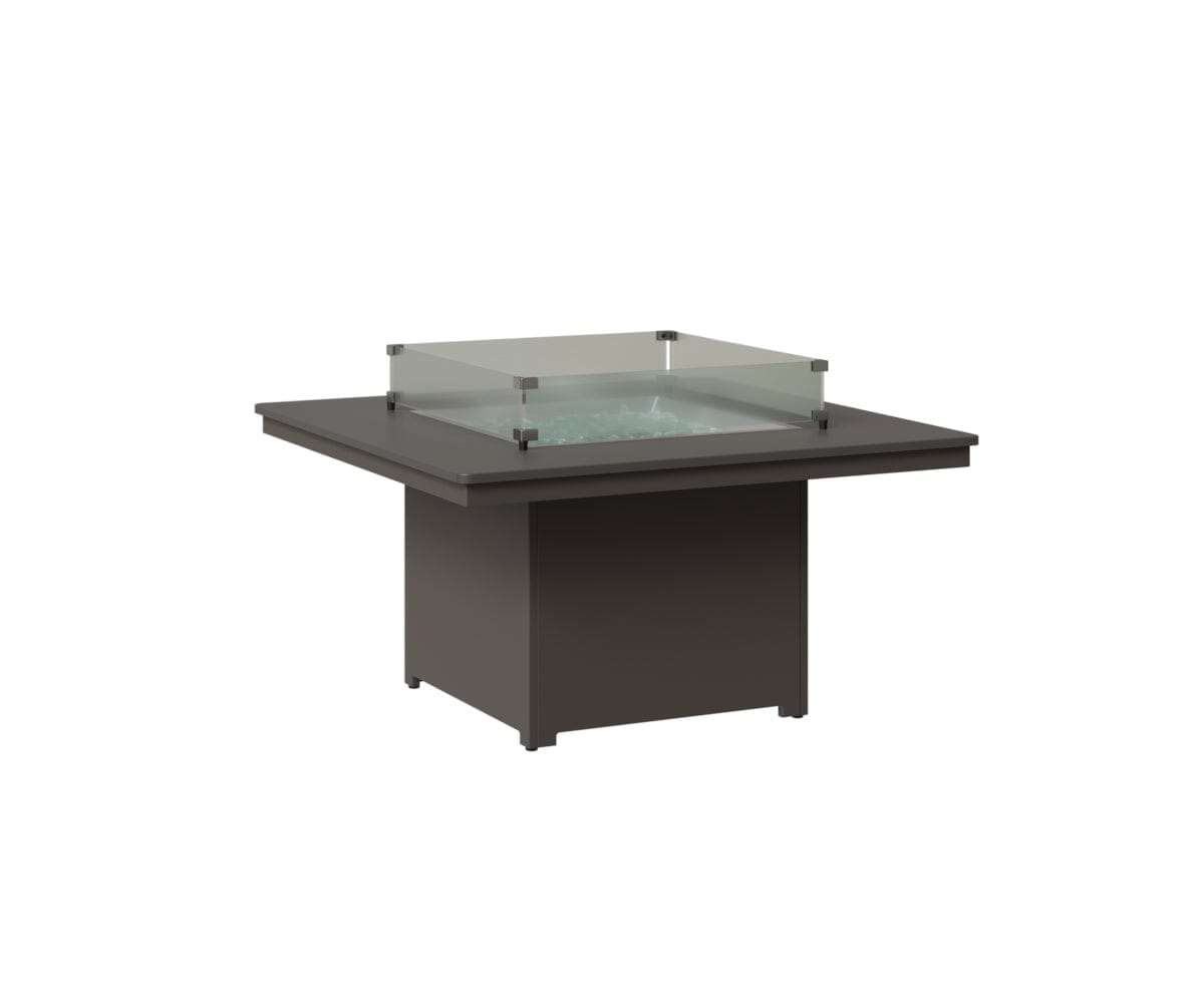 Numa 47" Sq Fire Pit Rockwood Outdoor Furniture Hammered Top: Stainless MGP Graphite 