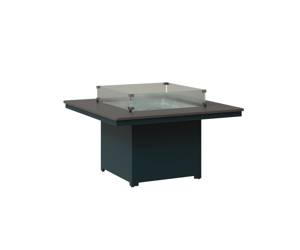 Numa 47" Sq Fire Pit Rockwood Outdoor Furniture Hammered Top: Stainless MGP Berry 