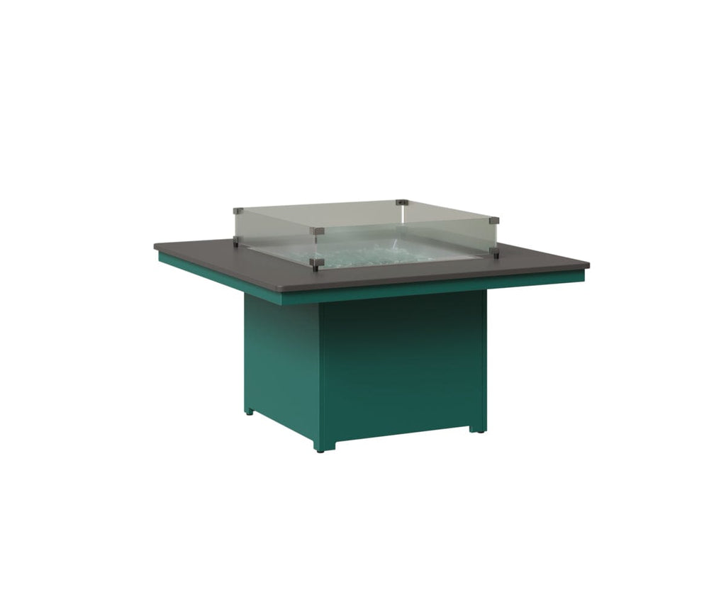 Numa 47" Sq Fire Pit Rockwood Outdoor Furniture Hammered Top: Bronze MGP Teal 