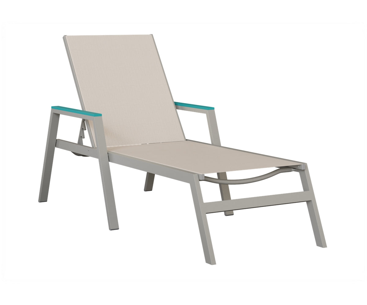 Vida Padded Sling Chaise Lounge with Arms