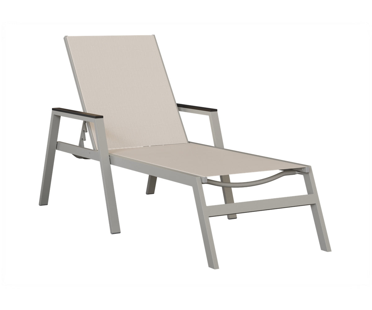 Vida Padded Sling Chaise Lounge with Arms