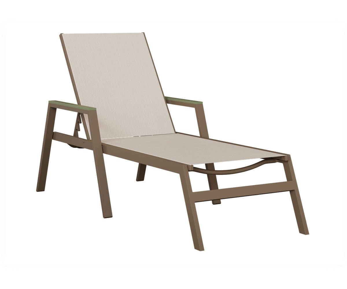 Vida Padded Sling Chaise Lounge with Arms