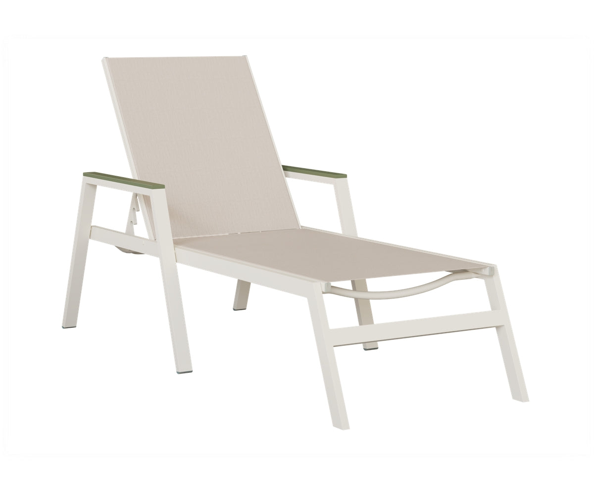 Vida Padded Sling Chaise Lounge with Arms