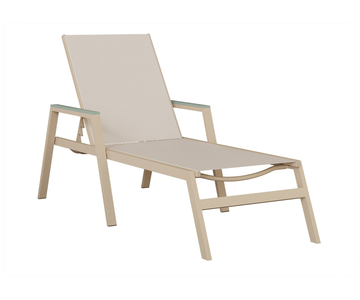 Vida Padded Sling Chaise Lounge with Arms