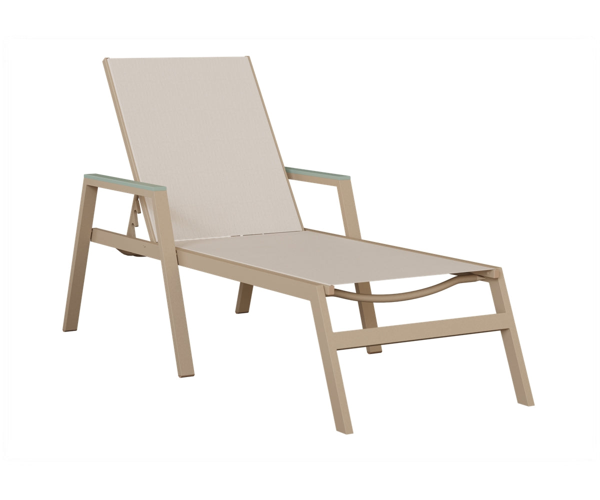 Vida Padded Sling Chaise Lounge with Arms