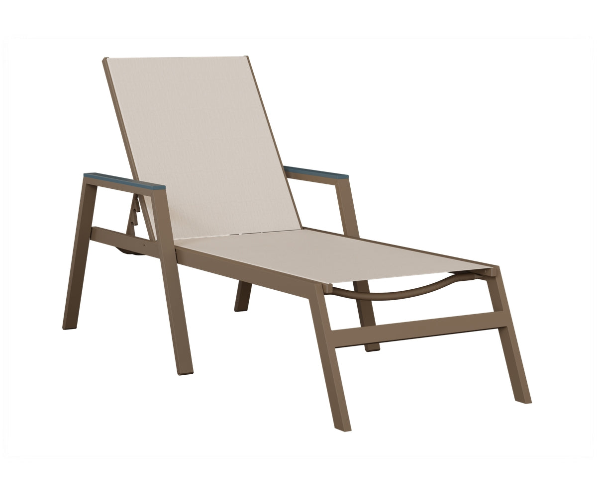 Vida Padded Sling Chaise Lounge with Arms