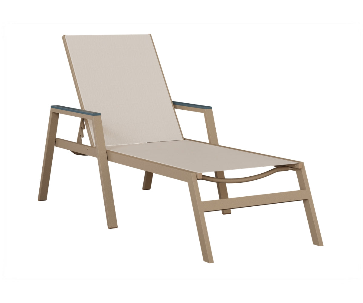 Vida Padded Sling Chaise Lounge with Arms