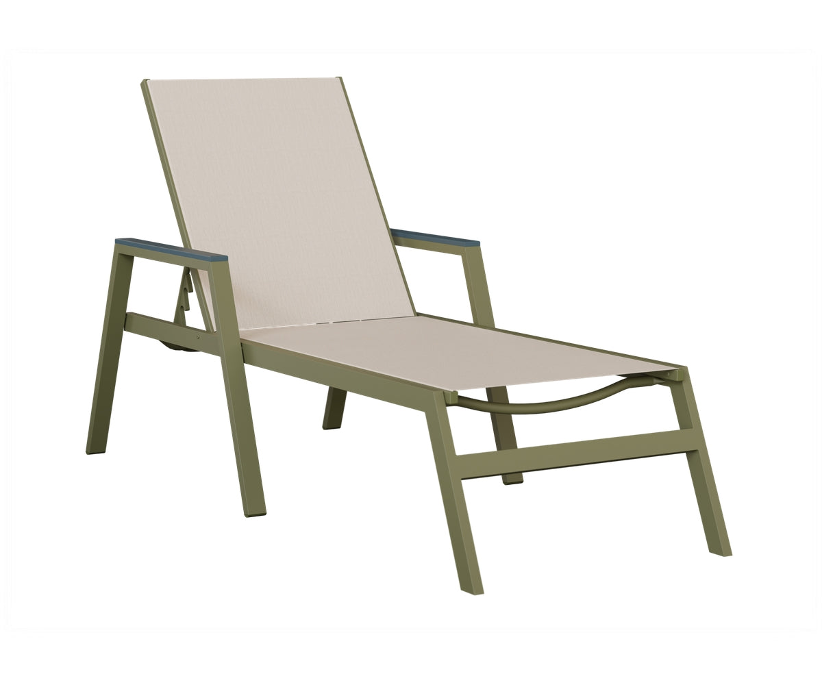 Vida Padded Sling Chaise Lounge with Arms
