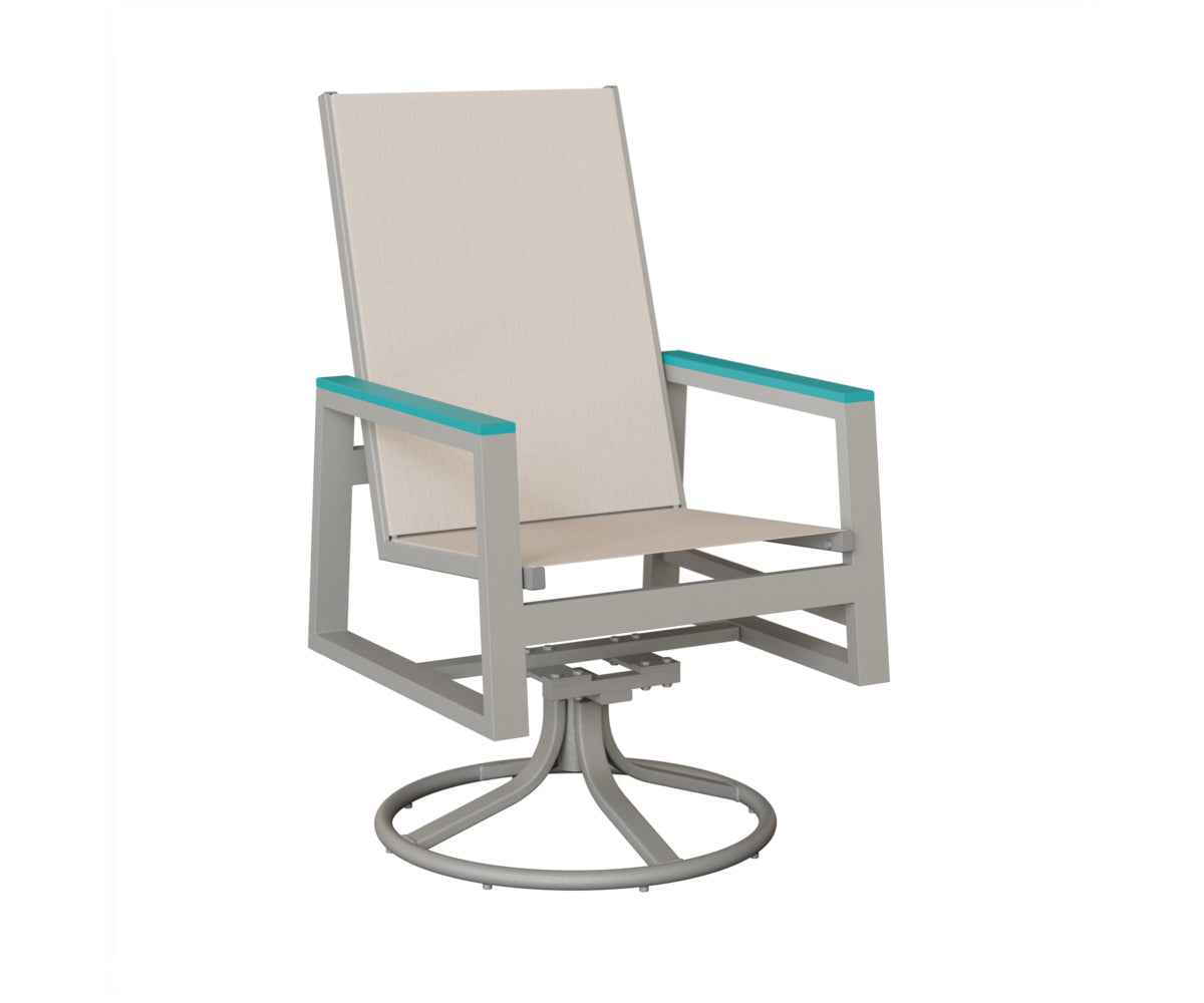 Vida High-Back Padded Sling Swivel Rocker Dining Chair