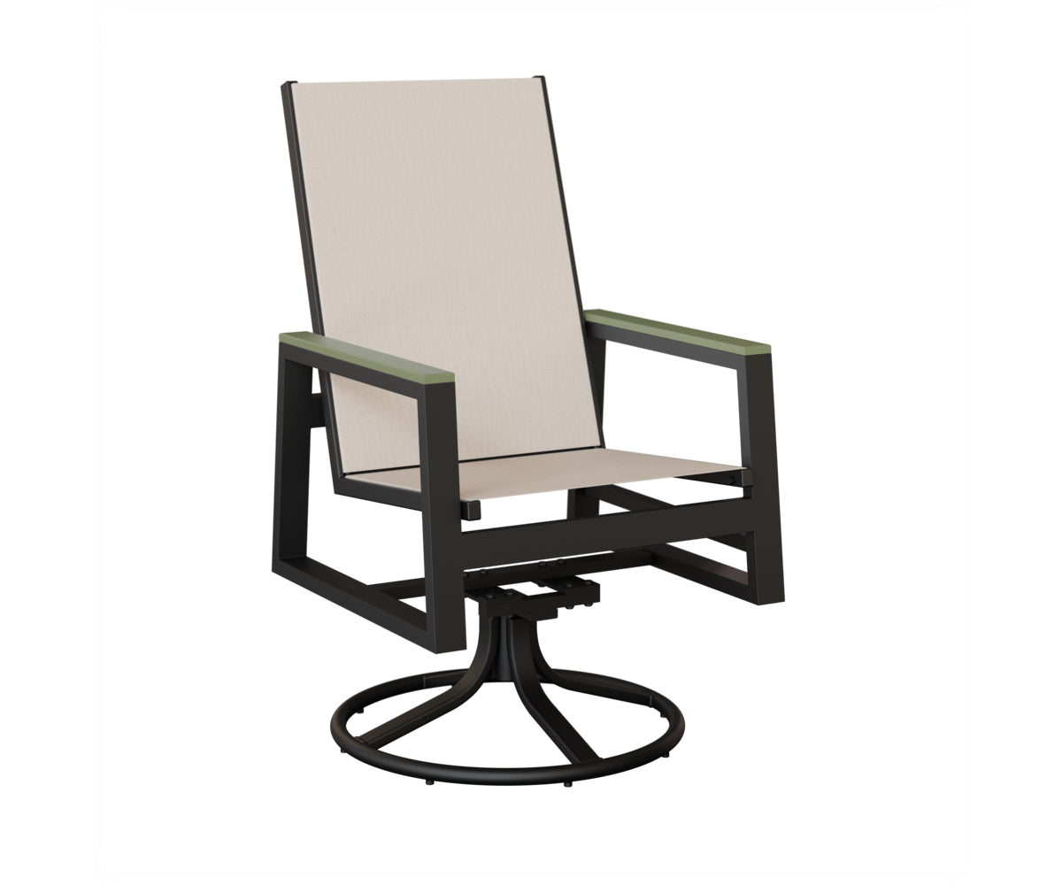 Vida High-Back Padded Sling Swivel Rocker Dining Chair
