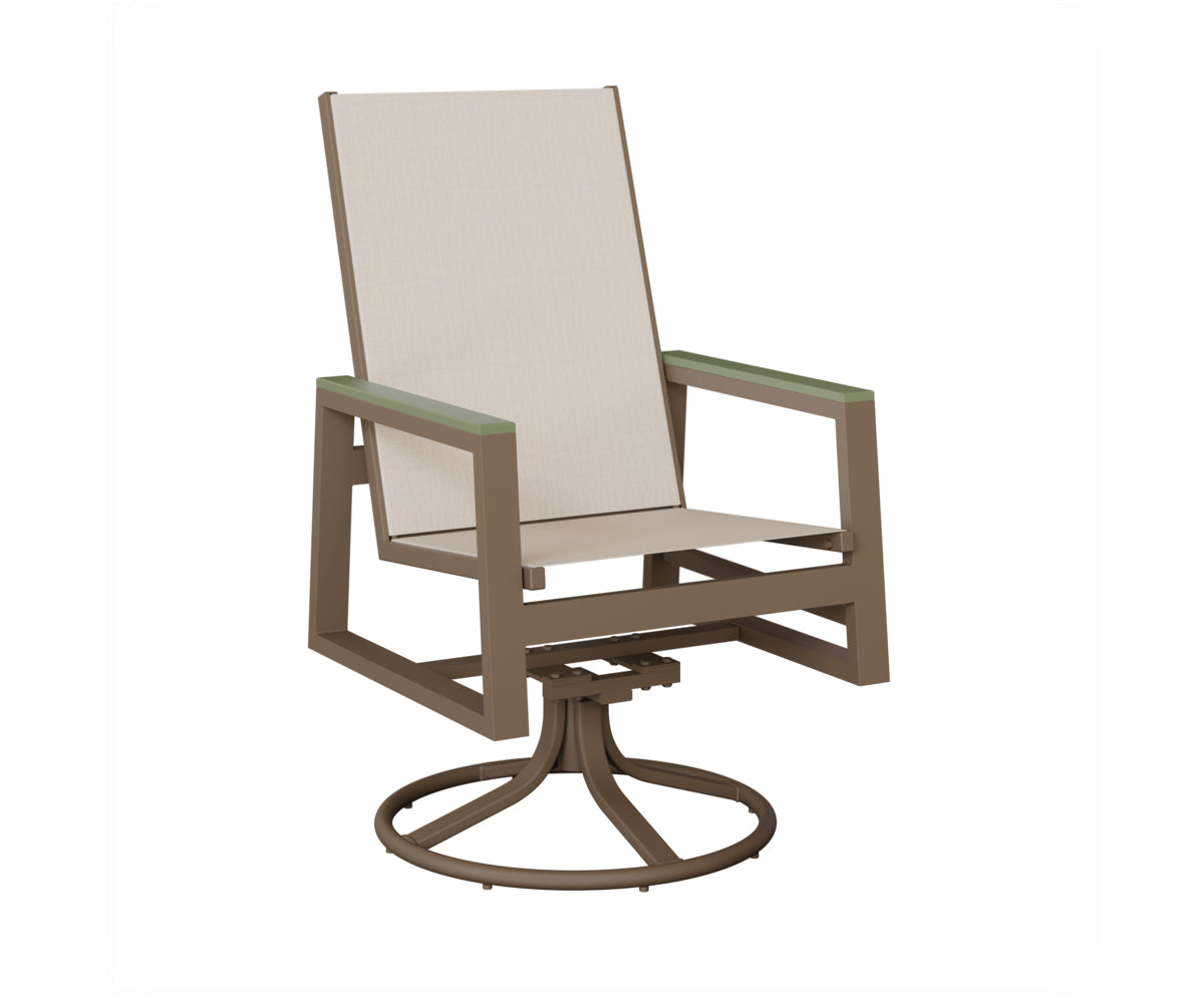 Vida High-Back Sling Swivel Rocker Dining Chair