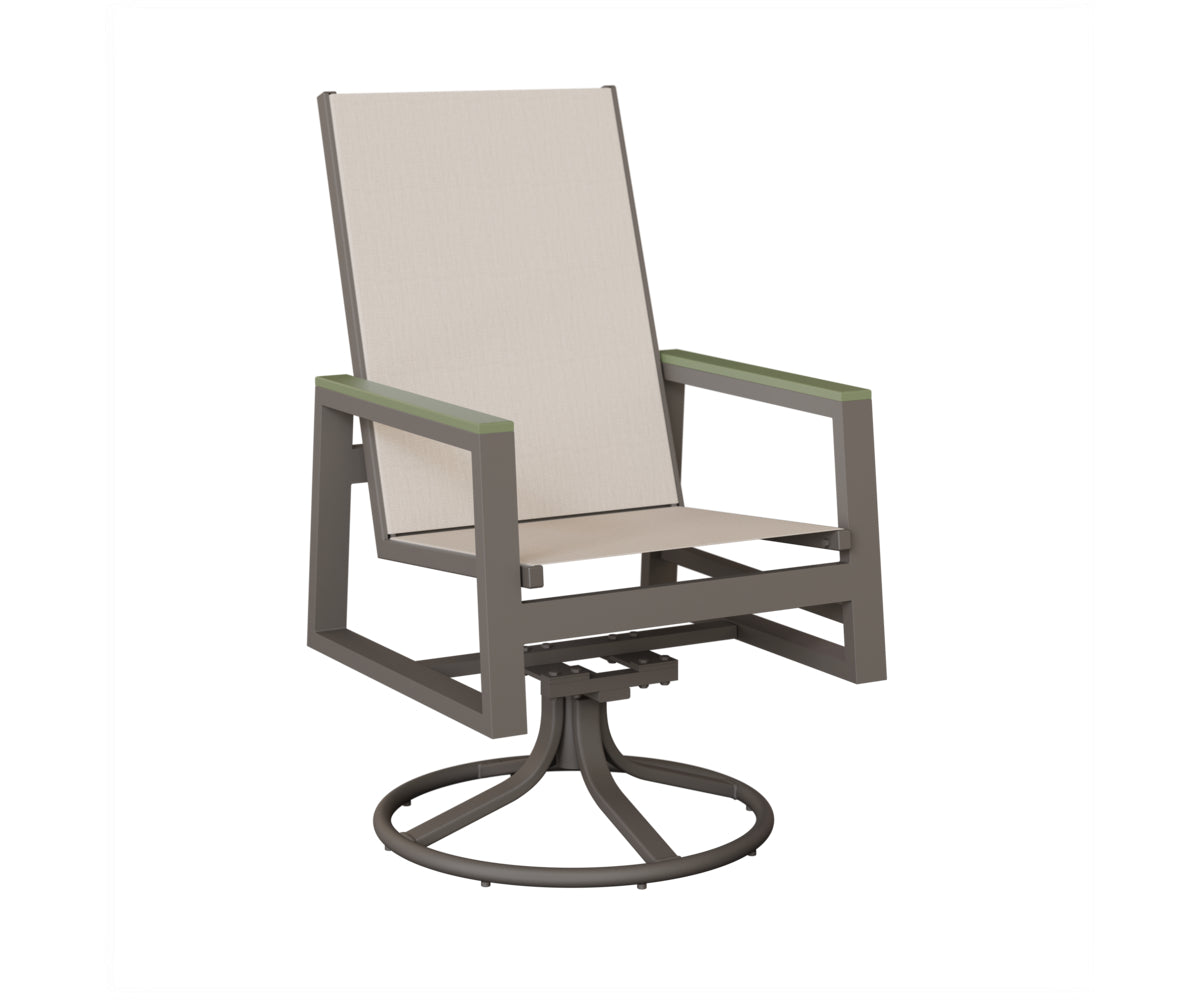 Vida High-Back Sling Swivel Rocker Dining Chair