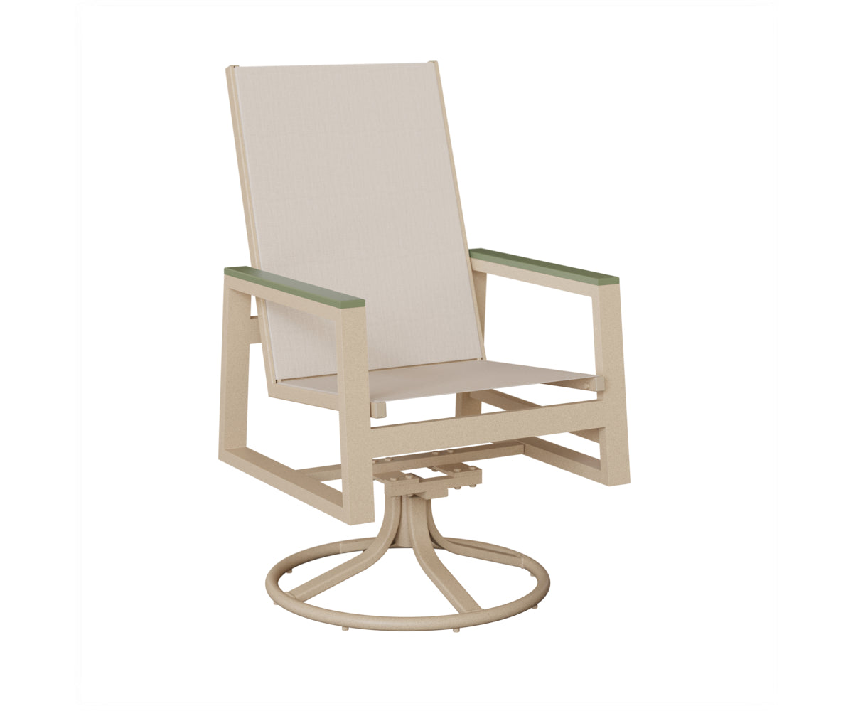 Vida High-Back Sling Swivel Rocker Dining Chair