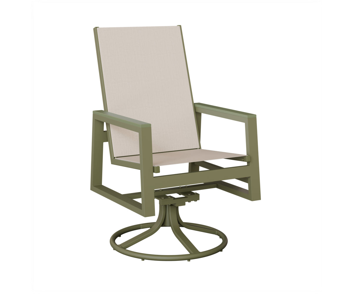 Vida High-Back Padded Sling Swivel Rocker Dining Chair