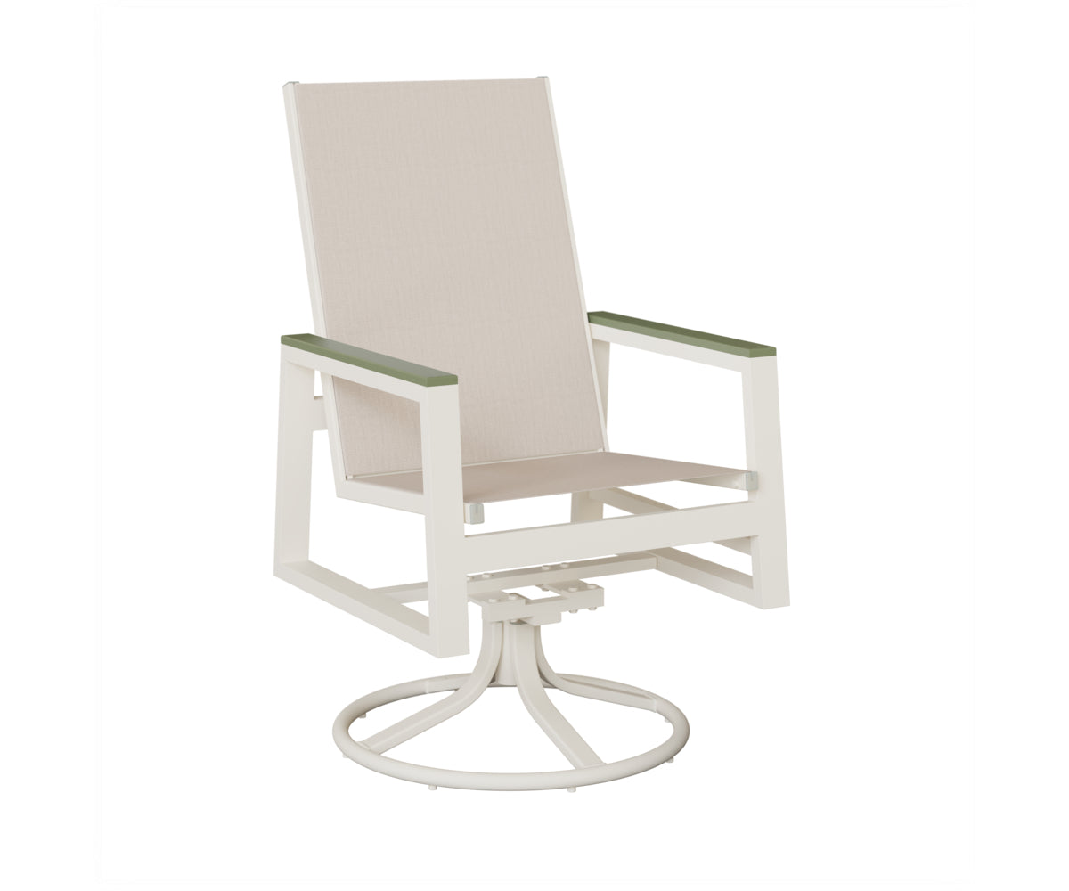 Vida High-Back Sling Swivel Rocker Dining Chair