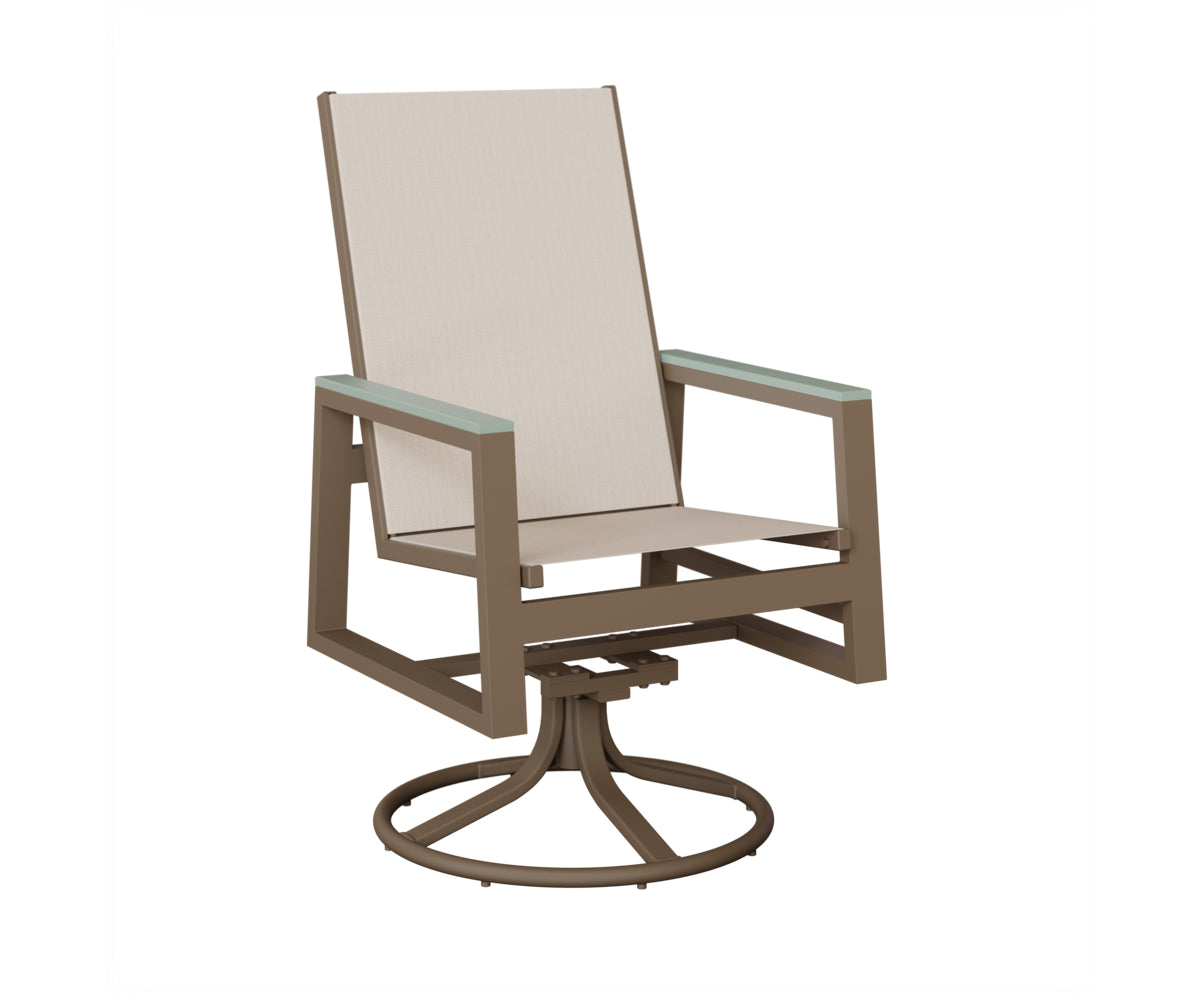Vida High-Back Padded Sling Swivel Rocker Dining Chair