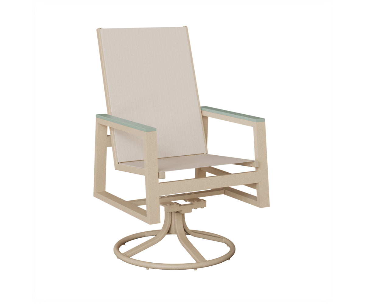 Vida High-Back Sling Swivel Rocker Dining Chair